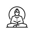 Black line icon for Calmness, peace and yoga