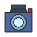 Icon camera in lineal color style. vector illustration and editable stroke. Isolated on white background Royalty Free Stock Photo
