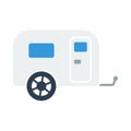 Icon Of Camping Family Caravan Car