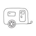 Icon Of Camping Family Caravan Car