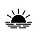 sun and watter flat style vector icon