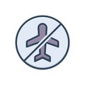 Color illustration icon for Cancel, travel and ban