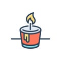 Color illustration icon for Candle, candlestick and aroma Royalty Free Stock Photo
