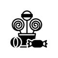 Black solid icon for Candy, sweet stuff and sweetmeats Royalty Free Stock Photo