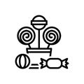 Black line icon for Candy, sweet stuff and sweetmeats Royalty Free Stock Photo