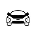 Black solid icon for Car, conveyance and transport