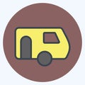 Icon Caravanning. suitable for education symbol. color mate style. simple design editable. design template vector. simple