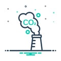 Mix icon for Carbon, emission and factory Royalty Free Stock Photo