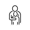 Black line icon for Care, family care and protection Royalty Free Stock Photo