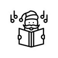 Black line icon for Carol, christmas song and music