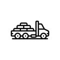 Black line icon for Carrier, bearer and shipper