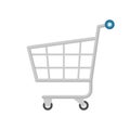 Icon cart for shopping online isolated on white, illustration basket for purchase in online shop, trolley cart symbol for e-