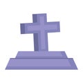 Icon Cartoon Headstone Or Tombstone For Grave. Death Gravestone For Cemetery And Dead Symbol. Halloween Tomb Or Scary Burial.