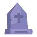 Icon cartoon headstone or tombstone for grave. Death gravestone for cemetery and dead symbol. Halloween tomb or scary burial. Royalty Free Stock Photo