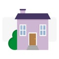 icon with cartoon house. Vector illustration. Royalty Free Stock Photo