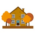 icon with cartoon house. Vector illustration. Royalty Free Stock Photo