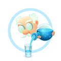 Icon with Cartoon whiskered Scientist