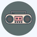 Icon Casette Player. suitable for music symbol. color mate style. simple design editable. design template vector. simple symbol