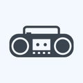 Icon Casette Player. suitable for music symbol. glyph style. simple design editable. design template vector. simple symbol