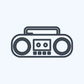 Icon Casette Player. suitable for music symbol. line style. simple design editable. design template vector. simple symbol