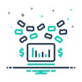 Mix icon for Cashflow, money and investment Royalty Free Stock Photo