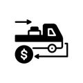 Black solid icon for Cashondelivery, deliver and receive