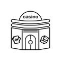 Black line icon for Casino, poker and gamble