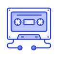 An icon of cassette in modern style, multimedia device vector