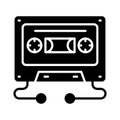 An icon of cassette in modern style, multimedia device vector