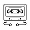 An icon of cassette in modern style, multimedia device vector