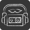 Icon Cassette. related to Hipster symbol. chalk Style. simple design editable. simple illustration