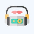 Icon Cassette. related to Hipster symbol. flat style. simple design editable. simple illustration