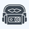 Icon Cassette. related to Hipster symbol. glyph style. simple design editable. simple illustration