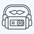 Icon Cassette. related to Hipster symbol. line style. simple design editable. simple illustration