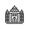 Black line icon for Castle, chateau and building Royalty Free Stock Photo