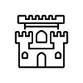 Black line icon for Castle, chateau and mansion