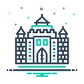 Mix icon for Castle, chateau and fort Royalty Free Stock Photo