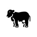Black solid icon for Cattle, animal and beast Royalty Free Stock Photo