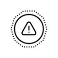 Black line icon for Caution, alert and insecurity