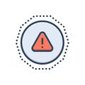 Color illustration icon for Caution, alert and danger Royalty Free Stock Photo