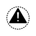 Black solid icon for Caution, warning and alert