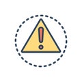 Color illustration icon for Caution, warning and alert