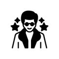 Black solid icon for Celebrities, superstar and famous