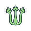 Color illustration icon for Celery, bunch and garden Royalty Free Stock Photo