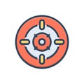 Color illustration icon for Centres, target and circle