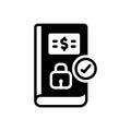 Black solid icon for Certain, security and book