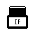 Black solid icon for Cf, alphabet and letter Royalty Free Stock Photo