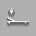Icon of the chaise lounge. Badge of sun loungers. Lounger free of charge.Vector illustration