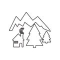 Icon for chalets and mountain holidays icon. Element of winter for mobile concept and web apps icon. Outline, thin line icon for