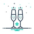 Mix icon for Champagne Glasses, toast and drunk